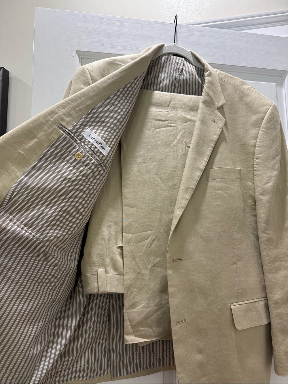 Calvin Klein Men's Light Beige Linen Sport Coat